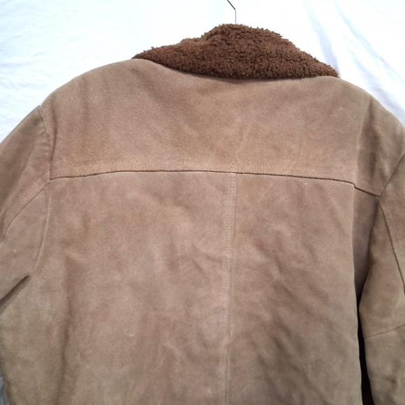 GENUINE VINTAGE 70's Men's Silton California Suede Jacket Sherpa Collar, Size L - Picture 3 of 5